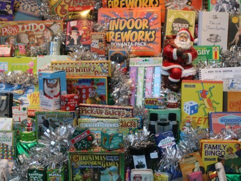 a pile of christmas cards and other items